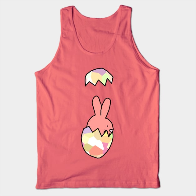 Rose Easter Bunny Rabbit Popping out of Funny Easter Egg Tank Top by ellenhenryart